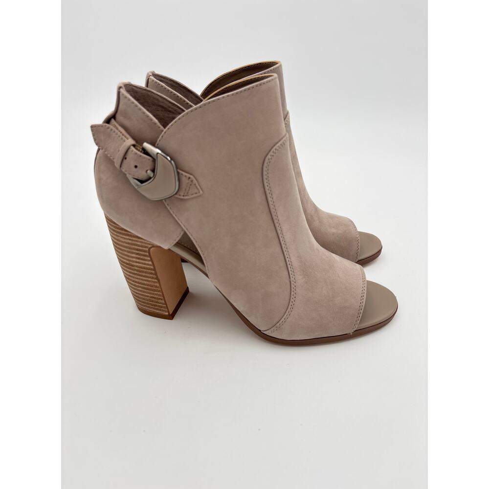 Vince Camuto Bernida Peep Toe Heeled Leather Sandal Ankle Bootie Size 9.5 NEW